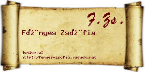 Fényes Zsófia névjegykártya