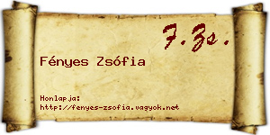 Fényes Zsófia névjegykártya