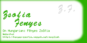 zsofia fenyes business card