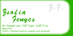 zsofia fenyes business card